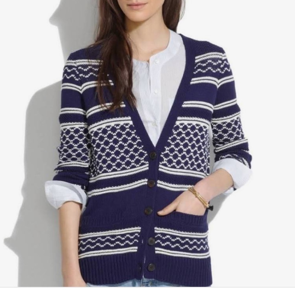 Madewell Blue Cotton cardigan